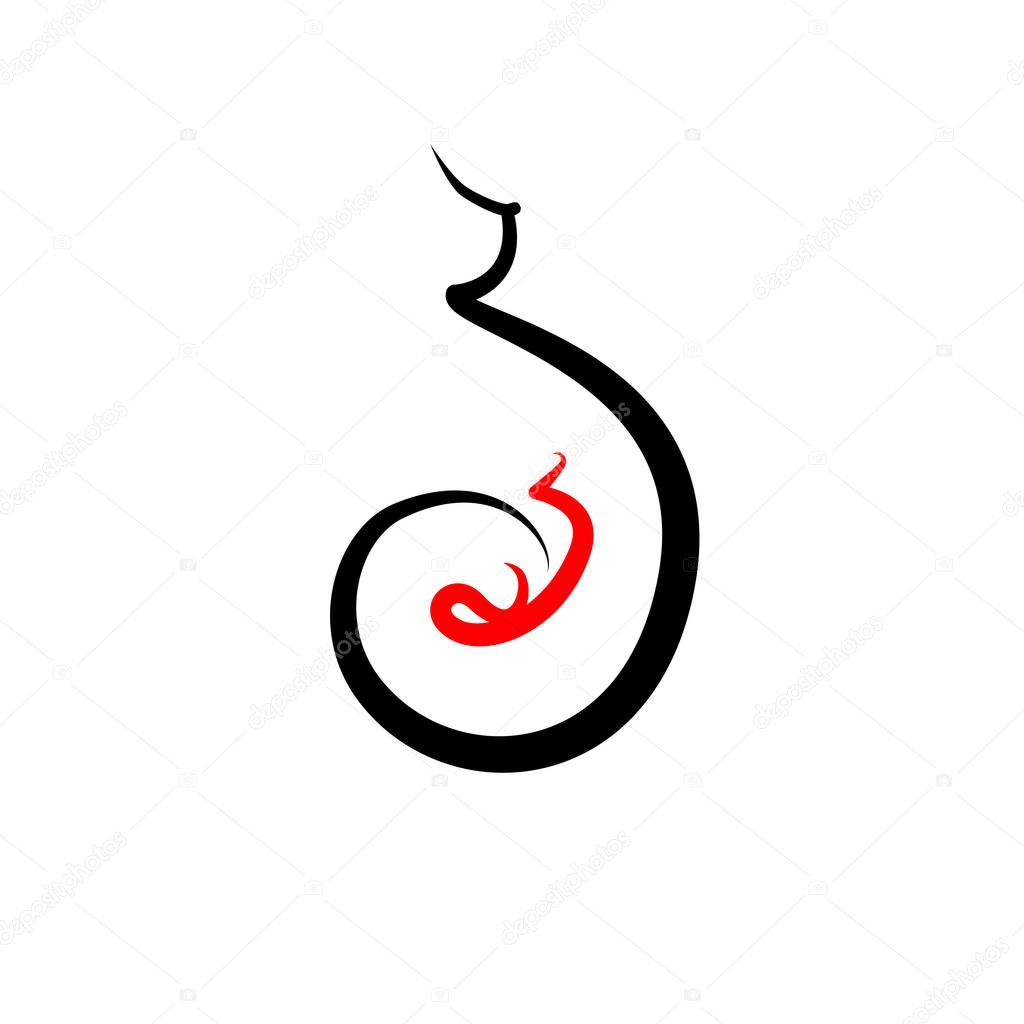 Vector logo of pregnancy. Health and care of motherhood concept