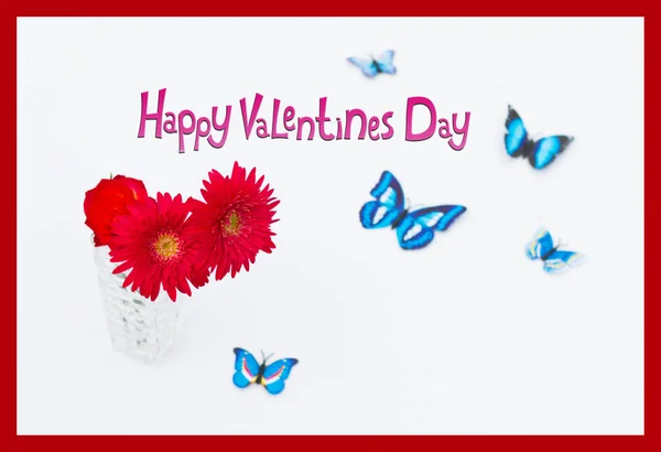 Happy Valentine den, Valentýna pozdravy karta Design, koncept je Valentýn, — Stock fotografie
