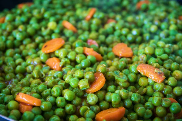 Guisantes Verdes Cocidos Porcinos Fueron Fotografiados Cocina — Foto de Stock