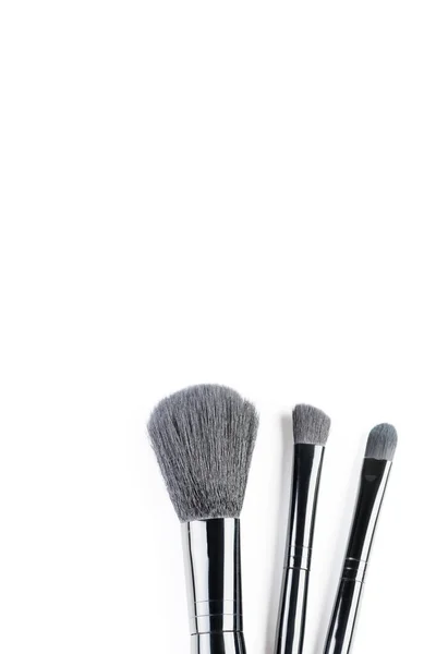 Different Makeup Brushes Were Photographed White Background — Stock Photo, Image