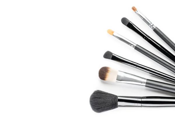 Different Makeup Brushes Were Photographed White Background Stock Image