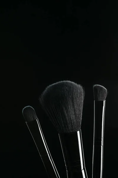 Different Makeup Brushes Were Photographed Black Background Royalty Free Stock Photos