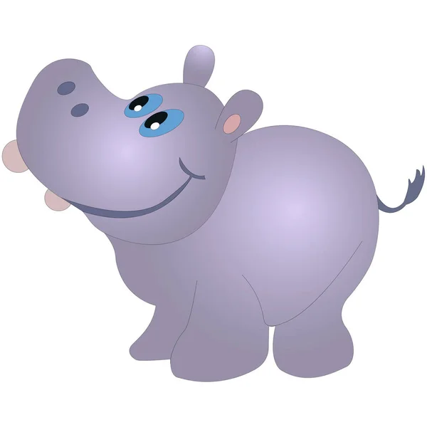 Mało zabawny hipopotam, wektor ilustracja kreskówka na białym tle. — Wektor stockowy