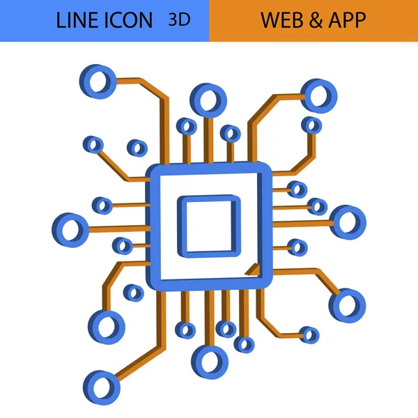 Web-App 3D-Vektorsymbol — Stockvektor