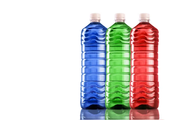 Flaskor med tre grundläggande skärmfärger — Stockfoto