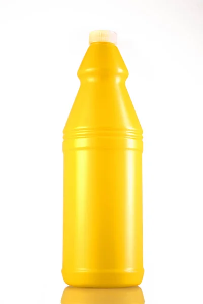 Żółta Butelka Środkiem Czyszczącym Izolowanym Białym Tle — Zdjęcie stockowe