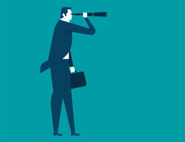 İş adamı düşünme. Kavram iş illüstrasyon. Vektör düz