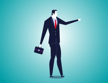 Businessman pointing forward