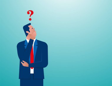 İş adamı düşünme. Kavram iş illüstrasyon. Vektör düz