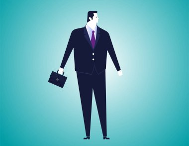 İşadamı ile izole çanta arka plan