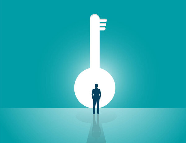 Businessman thinking. Concept business illustration. Vector flat