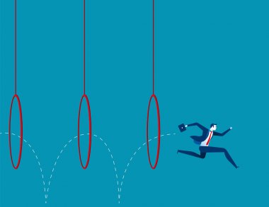 Çemberin içinden atlamak iş adamı