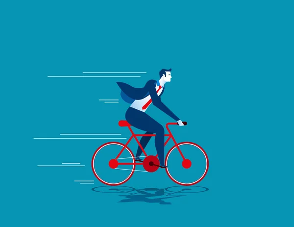 Růst. Obchodní muž ride bicycle — Stockový vektor