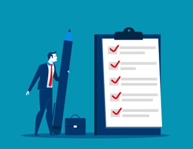 Pano'daki işadamı denetim listesi