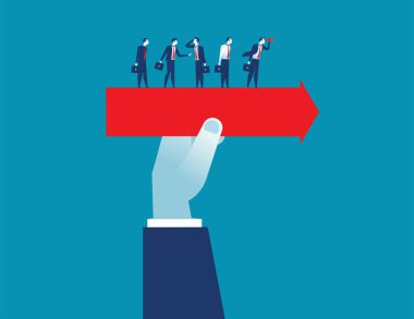 Ok iş adamları ayakta tutan el