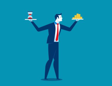 Kavram iş vakit nakittir. Kum saati tutan işadamı bir