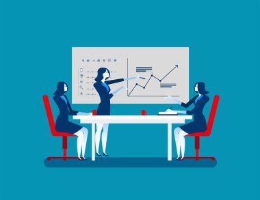 İşkadını ekip çalışması meslektaşları gelecek planları tartışmak. Kavramı 