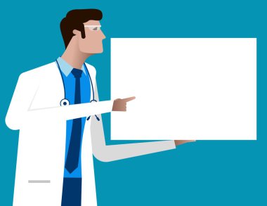 Verilmesi tavsiye, karakter karikatür hastane işçilerin doktor. Con