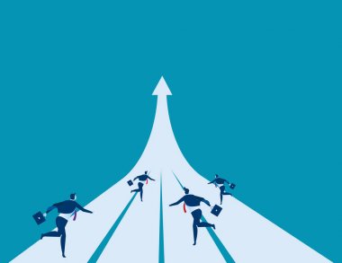 Başarı için çalışan bir iş adamı. Kavram iş başarı illustr