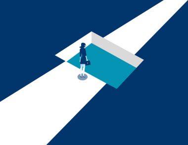 Beklemede işkadını yol delik şeklinde. Kavram iş 