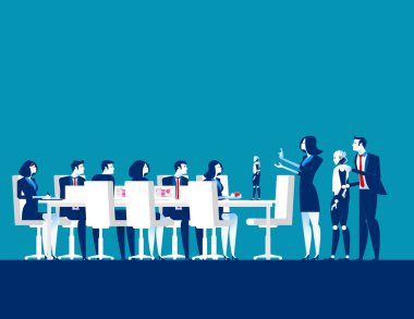 Toplantı iş adamları. Kavram iş tartışma vektör Hüseyin