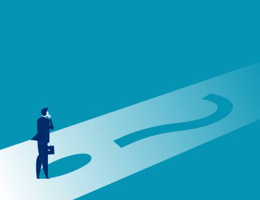 İşadamı ve soru işareti gölge. Kavram iş vektör Il