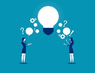 Soru ve fikir alışverişi iş kişi. Kavram iş v