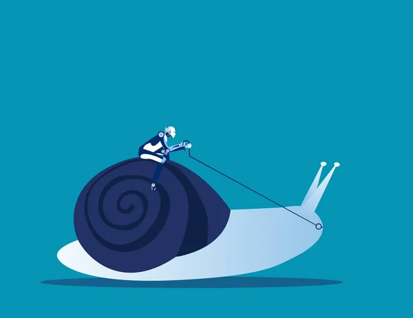 Robot ride snail. Concept business vector, Animal, Robotic, Tech — 스톡 벡터