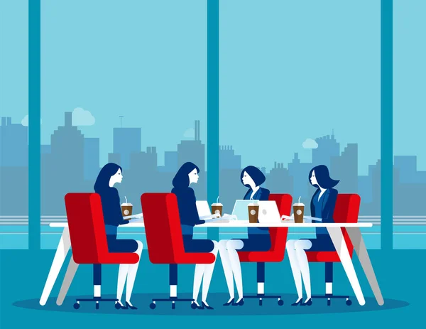 Business office team workplace. Concept business vector, Meeting