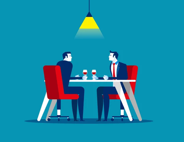 Business meeting in restaurant. Concept business vector, Couple,