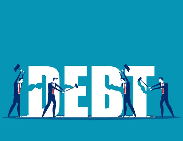 Distruzione del debito. Concetto business vector, Debt settlement, A — Vettoriale Stock