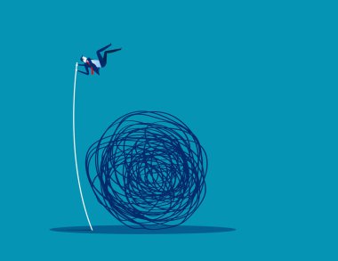 İşadamı beladan uzak duruyor. İş vektörü illüstrati kavramını kabul et