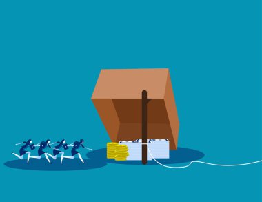 Yeni iş için tuzak. İş vektör illüstrasyonunu kavra, Ri