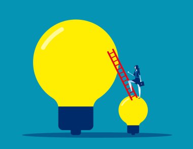 İlerici fikirleri olan bir iş kadını. İş vektörü il kavramını