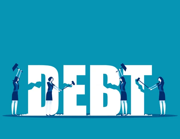 Distruzione del debito. Concetto business vector, Debt settlement, A — Vettoriale Stock