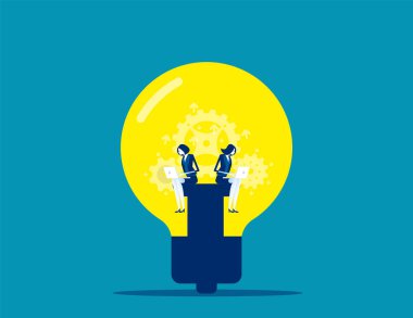 İş yaratıcılığı fikirleri. İş vektörü illüstrasyonunu kavra,