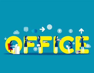 Modern iş insanları. Bütünlük vektör çizimi kavramı, Gr