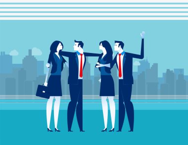 Office colleague. Concept business vector illustration, Teamwork, Workplace, Together.