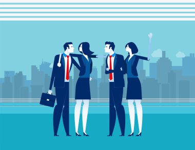 Office colleague. Concept business vector illustration, Teamwork, Workplace, Together.