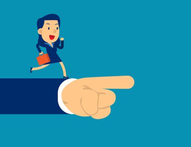 Leader pointing way to success. Concept business supporter vecto