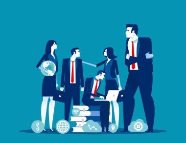 Office team With partnership and support. Concept business vecto