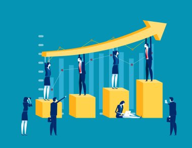 Başarılı bir iş. Konsept iş vektör illüstrasyonu, Takım ve Takım çalışması, Başarı ve Başarı.