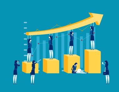 Başarılı bir iş. Konsept iş vektör illüstrasyonu, Takım ve Takım çalışması, Başarı ve Başarı.