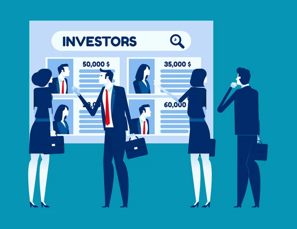 Investorensuche Konzept Business Vector Illustration Investition Professional — Stockvektor