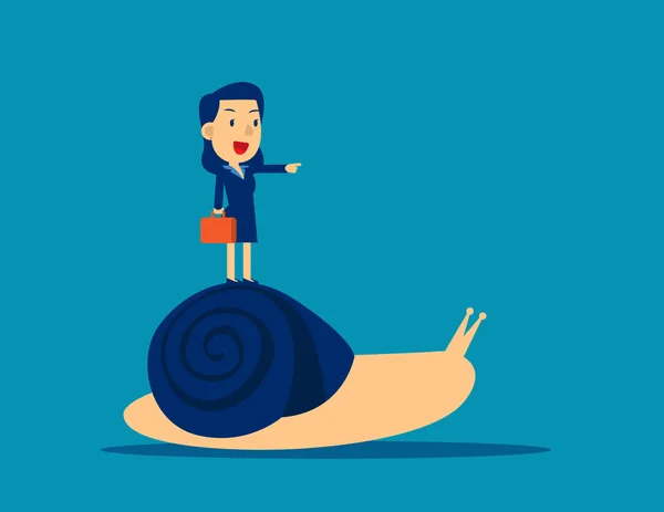 Business Ride Snail Pointing Success Concept Business Animal Vector Illustration — 스톡 벡터