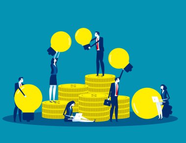 Yaratıcı projenin kitlesel finansmanı. İş vektörü illüstrasyonunu, geliştirmesini, stratejisini kavramsallaştır.