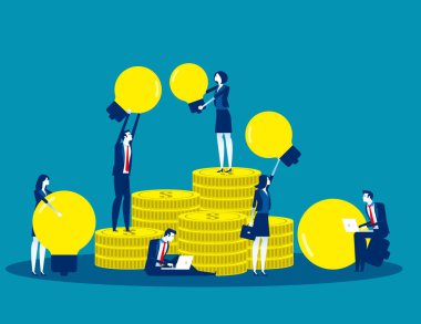 Yaratıcı projenin kitlesel finansmanı. İş vektörü illüstrasyonunu, geliştirmesini, stratejisini kavramsallaştır.