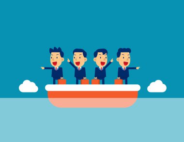 Farklı yönleri gösteren sevimli insanlar. Konsept iş seçimi vektör illüstrasyonu, Kid düz iş karakteri tasarımı.