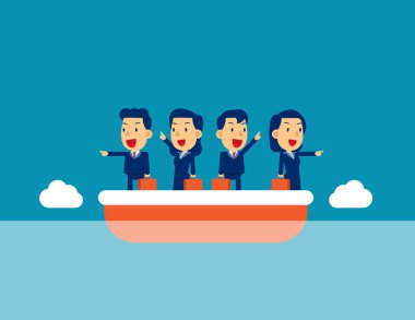 Farklı yönleri gösteren sevimli insanlar. Konsept iş seçimi vektör illüstrasyonu, Kid düz iş karakteri tasarımı.