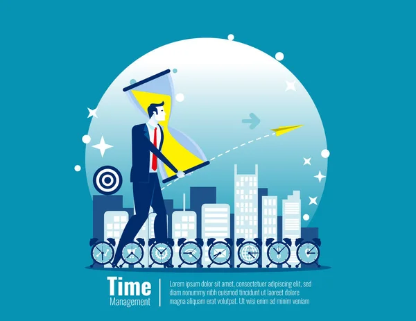 Gestione Del Tempo Affari Concetto Business Vector Illustration Soluzioni Business — Vettoriale Stock